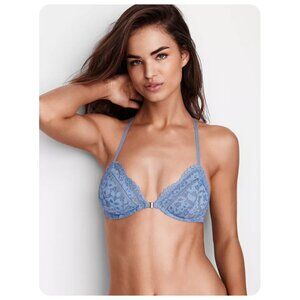 !! Victoria’s Secret Blue Front Closure Underwire Racerback Plunge Lace